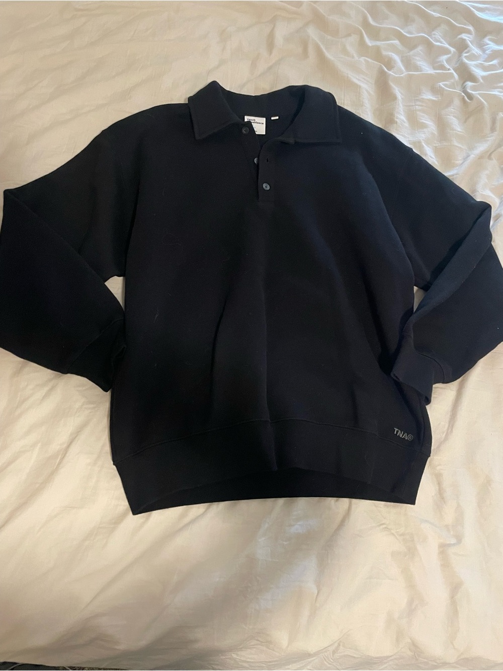 TNA sweatfleece Black Polo Sweatshirt